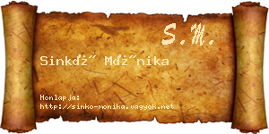 Sinkó Mónika névjegykártya